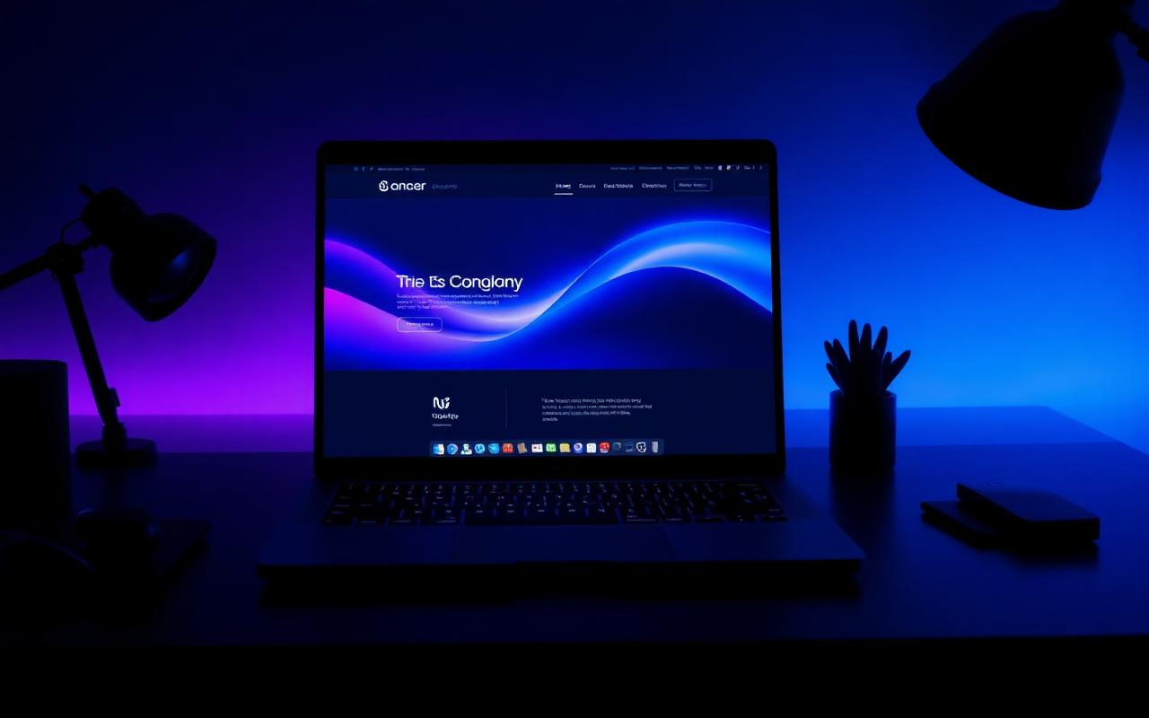 Modern laptop sötét munkakörnyezetben — weboldal készítés egri vállalkozásoknak